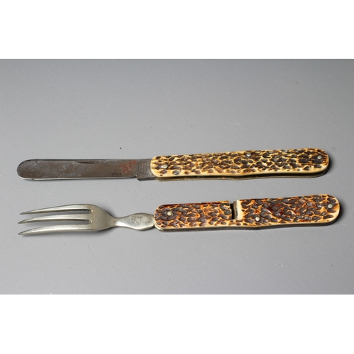 428 - A COLLECTION OF CAMPAIGN CUTLERY, comprising four pairs and one singular item with varied patents/fu... 