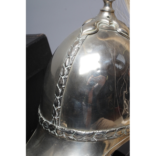 430 - A 1ST WEST YORKSHIRE YEOMANRY CAVALRY HELMET with white metal skull, brass central badge, tall plume... 