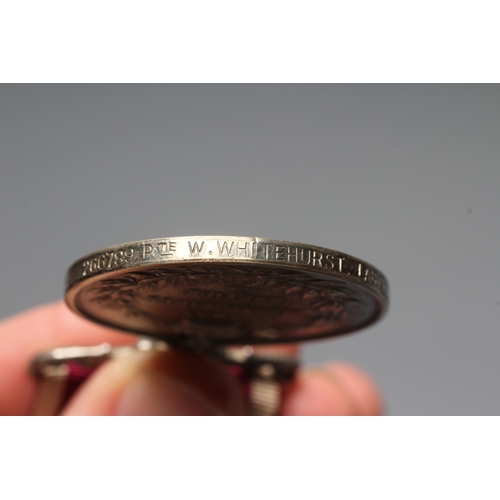 432 - A MERITORIOUS SERVICE MEDAL awarded to Pte. W. Whitehurst of the Labour Corps., on typical ribbon