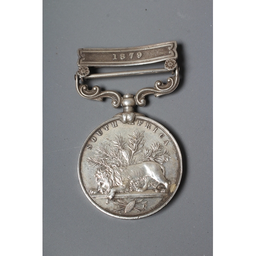 434 - A SOUTH AFRICA MEDAL with 1879 clasp, awarded to Quarter Master Sergeant S. Jackson Lyden, G. Rifles... 
