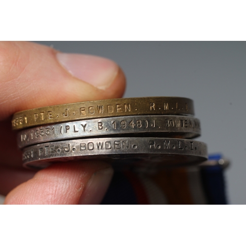 435 - A FAMILY OF FIRST WORLD WAR AND LATER MEDALS, comprising three medals awarded to Petty Officer J. Bo... 