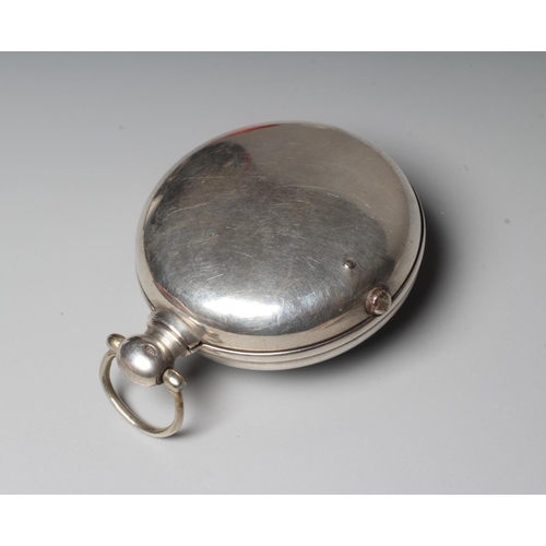 195 - A GEORGE III SILVER PAIR CASED POCKET WATCH, Birmingham 1826, probably by Vale & Rotherham, the enam... 
