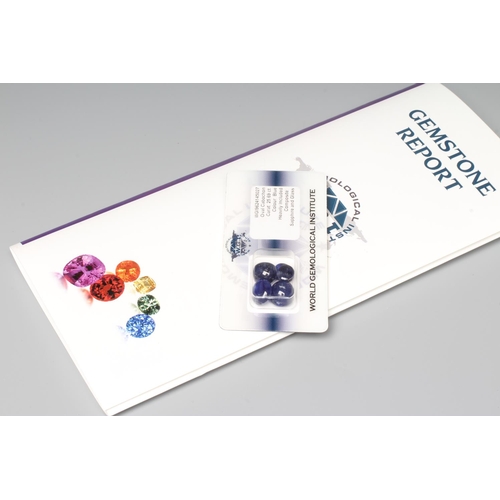 309 - FIVE SAPPHIRES, the oval cabochon polished sapphire and glass composite stones totalling 25.69cts, w... 