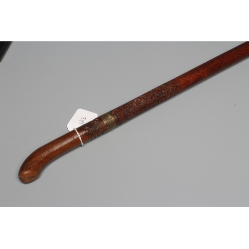 365 - AN ANGLO INDIAN SWORD STICK, early 20th century, with 23 1/2