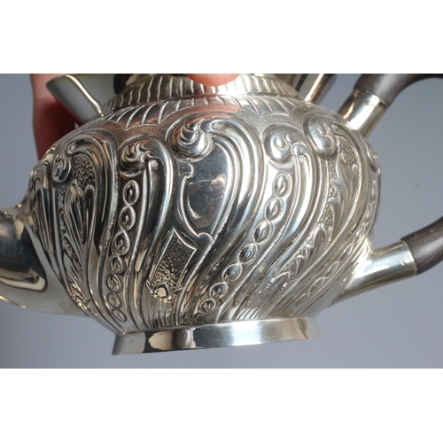 166 - A COMPOSITE LATE VICTORIAN SILVER THREE PIECE TEA SERVICE by William Hutton & Sons Ltd., Sheffield 1... 