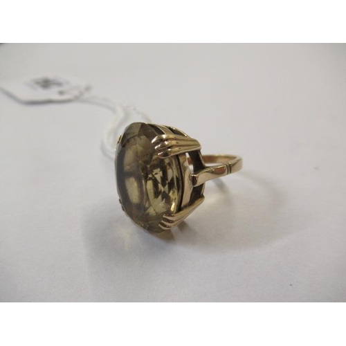 264 - 9CT GOLD CITRINE SET RING