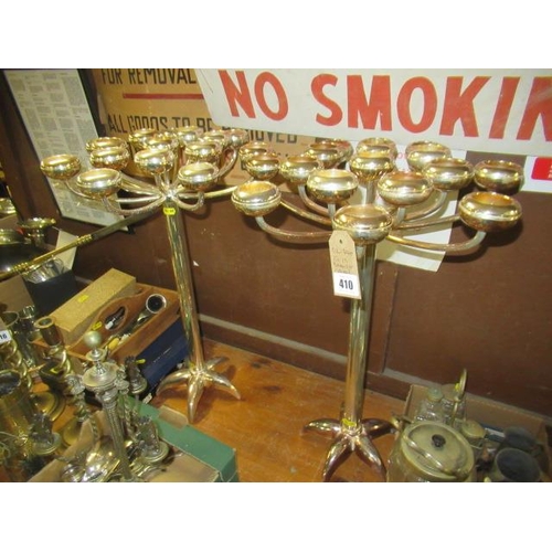 410 - PAIR OF SILVER PLATED HRW FINK FIFTEEN BRANCH CANDLESTICKS