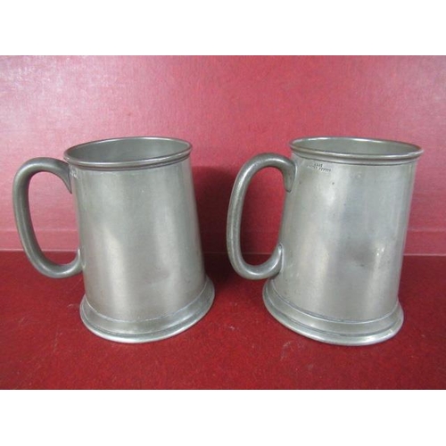 426 - TWO GLASS BASED PEWTER TANKARDS