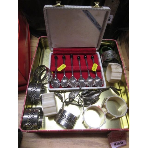 430 - ASSORTED NAPKIN RINGS ETC