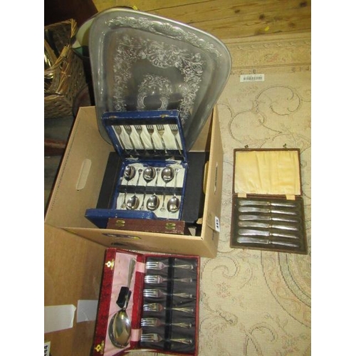 445 - BOX OF CASED CUTLERY