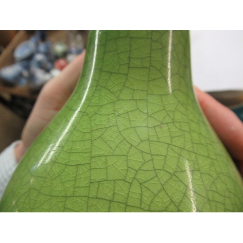 112 - CHINESE GREEN FLOWER VASE