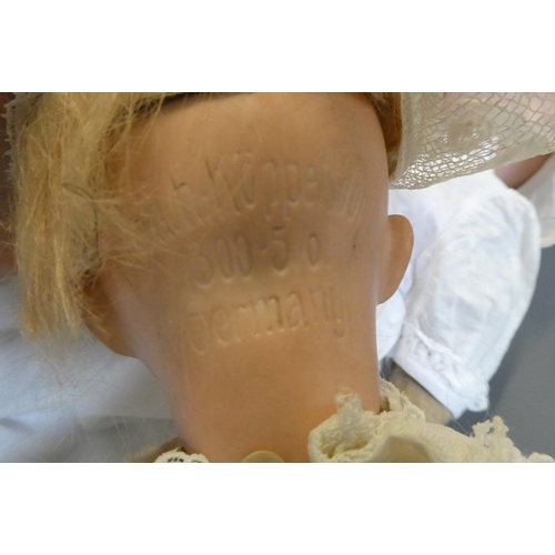 108 - Three German bisque head dolls, comprising a 15