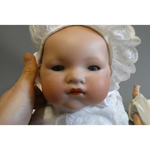 108 - Three German bisque head dolls, comprising a 15