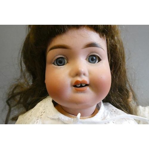 108 - Three German bisque head dolls, comprising a 15