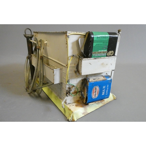 110 - A tin doll's working bathroom/display, with fitted electronics and plumbed water system, 11