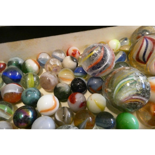 Approx. 247 antique and later marbles, of mixed sized type and colour ...