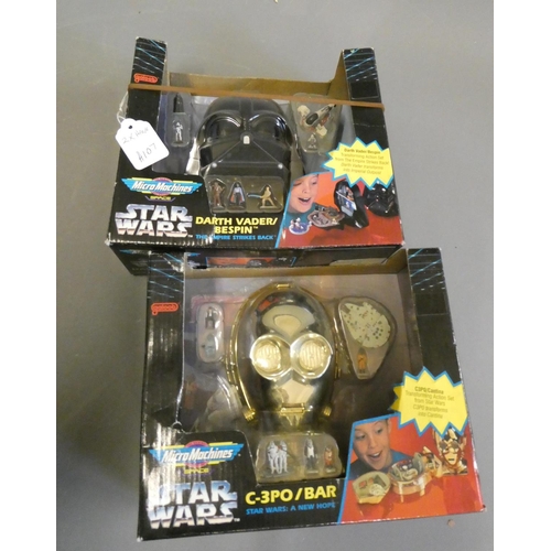 326 - Two Micro Machines Star Wars Heads/bars C-3PO and Darth Vader, boxed, excellent