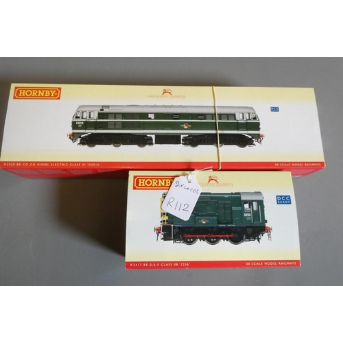 533 - Hornby Class 08 in BR green 083256 and Class 31 in BR green D5512, boxed, excellent