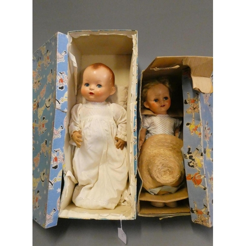73 - Two Pedigree dolls, both in original blue Pedigree boxes, largest doll 18