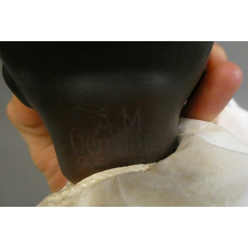 77 - A Heubach Koppelsdorf bisque socket head character doll, with brown glass sleeping eyes, open mouth,... 