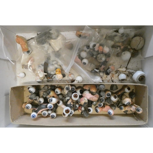 78 - Twenty five pairs of doll's eyes on rockers, and other assorted eyes