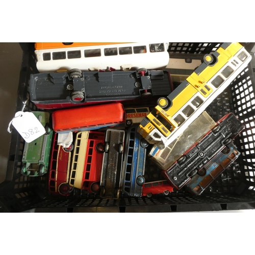 782 - Unboxed playworn bus and coach models, fair to poor