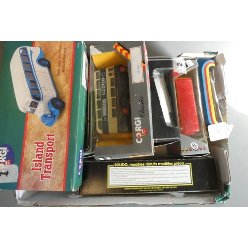 785 - Ten bus models by Corgi, EFE and others, all items boxed, good