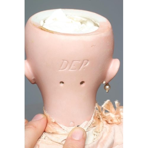 80 - A French boxed Paris Bebe bisque socket head doll, with blue glass sleeping eyes, open mouth, teeth,... 