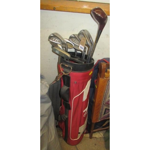 594 - SLAZENGER GOLF BAG AND CLUBS