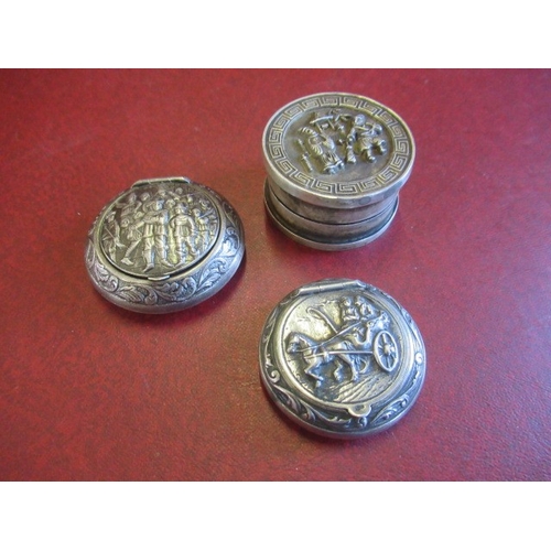 286 - CHINESE METAL CYLINDRICAL BOX AND TWO EUROPEAN BOXES