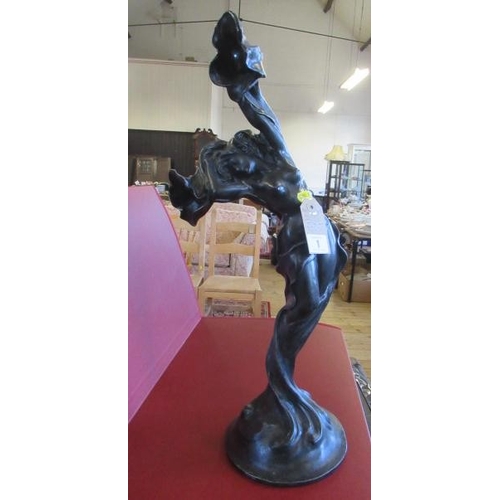 1 - ART NOUVEAU STYLE CAST METAL FIGURE