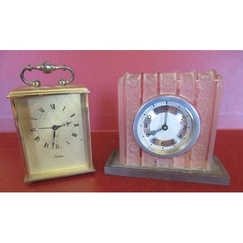 15 - TWO CARRIAGE CLOCKS