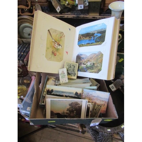 16 - BOX OF POSTCARDS AND EPHEMERA
