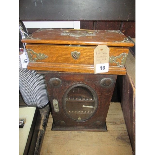 46 - SMOKERS CABINET AND OAK BOX