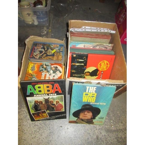 TWO BOXES OF CHILDRENS VINTAGE BOOKS AND ANNUALS