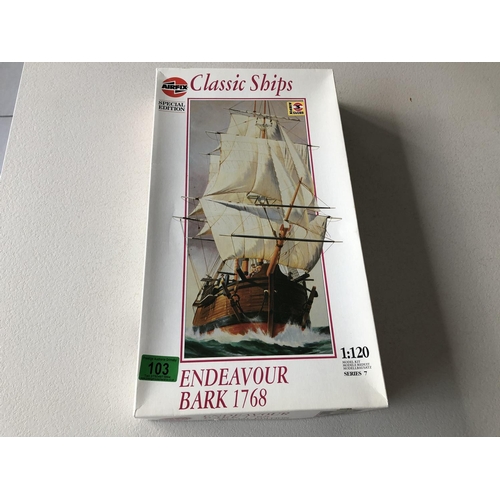 103 - airfix classic ships special edition endeavour 1768 1/120