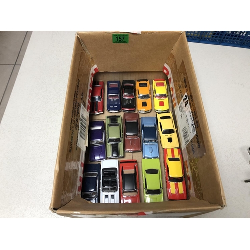 157 - box of die cast muscle cars