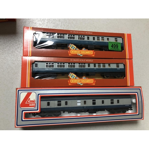 499 - 2 x hornby inter city brake coaches and 1 lima coach