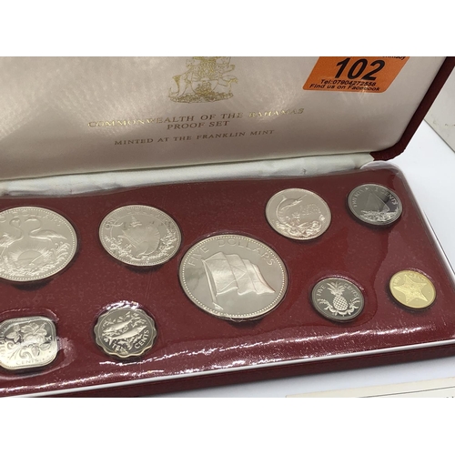 102 - 1974 proof set bahamas coinage set with some silver