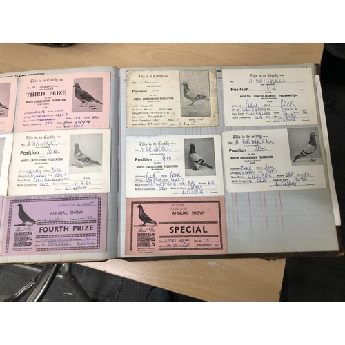 47 - album of vintage pigeon flying memrobilia