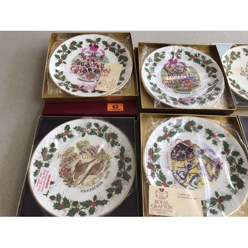 62 - royal grafton xmas plates x 7 1978, 1983,1985,1986,1976,1977,1979 all ex condition