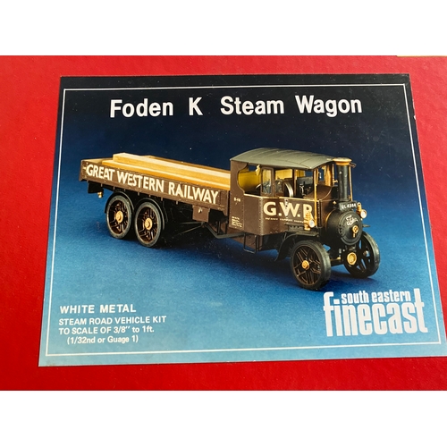 670 - South eastern finecast White metal kit of a foden k steam wagon Which was never started. It cost 389... 