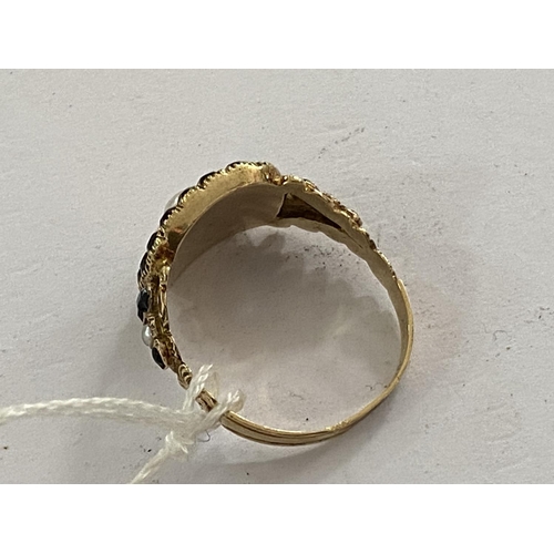 100 - stunning georgian mourning ring in outstanding condition for the age. Stones are thought to be jet a... 