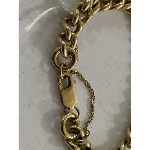 110 - 9ct gold heavy bracelet ideal for charms or to wear plain 8