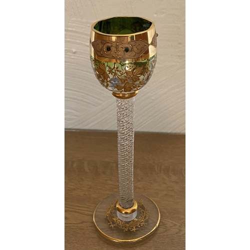 127 - Gilded moser liquer glass circa 1891 6 1/4