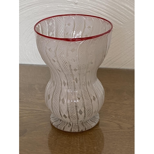 128 - antique white etched glass