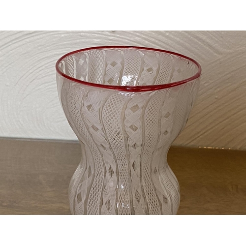 128 - antique white etched glass