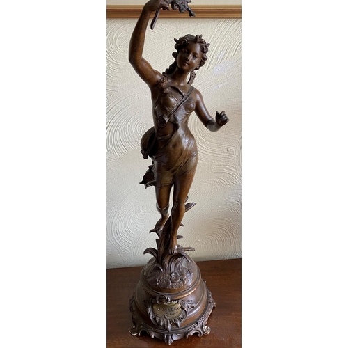 131 - French bronzed spelter figurine entitled cigale by ferrand 23