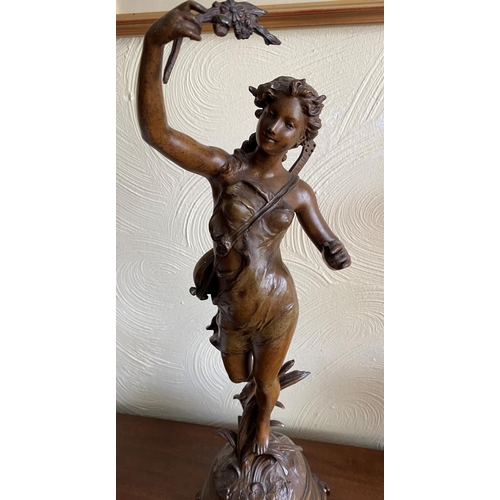 131 - French bronzed spelter figurine entitled cigale by ferrand 23