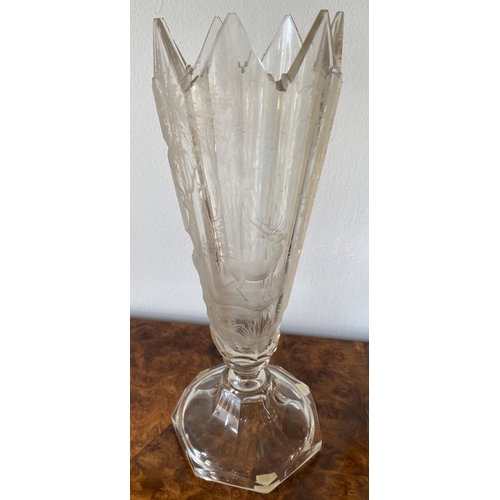 162 - Baccarat crystal comport in reinissance pattern 1890-1900 stamped baccarat on the bottom